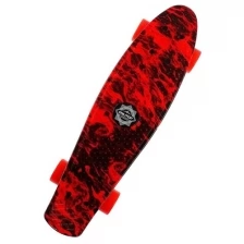 Скейтборд R2206, размер 56х15 см, колеса PU, Аbec 7, алюминиевая рама, цвет красный Onlitop 1738581 .